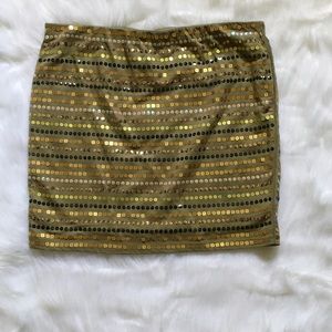 Army green embellished mini skirt